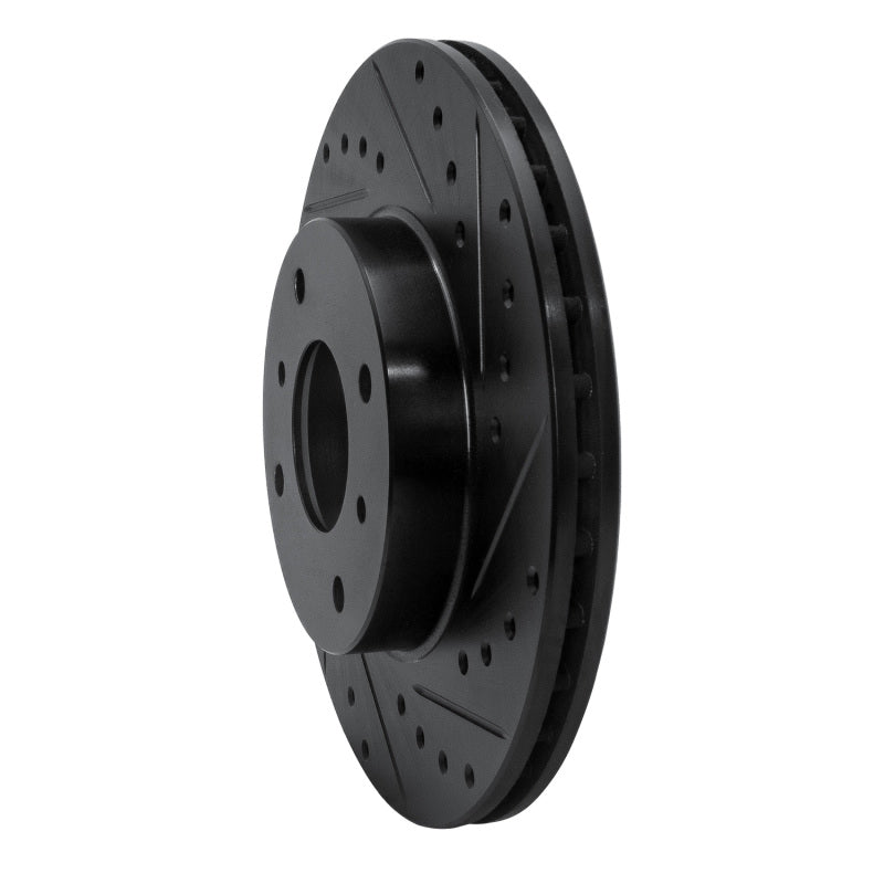 R1 93-06 Infiniti G20 Front Right Drilled & Slotted Black Brake Rotor