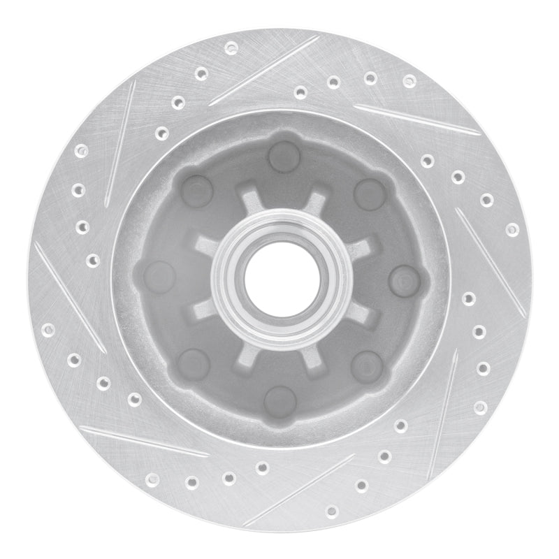 R1 71-95 Chevrolet G30 Front Right Drilled & Slotted Silver Brake Rotor