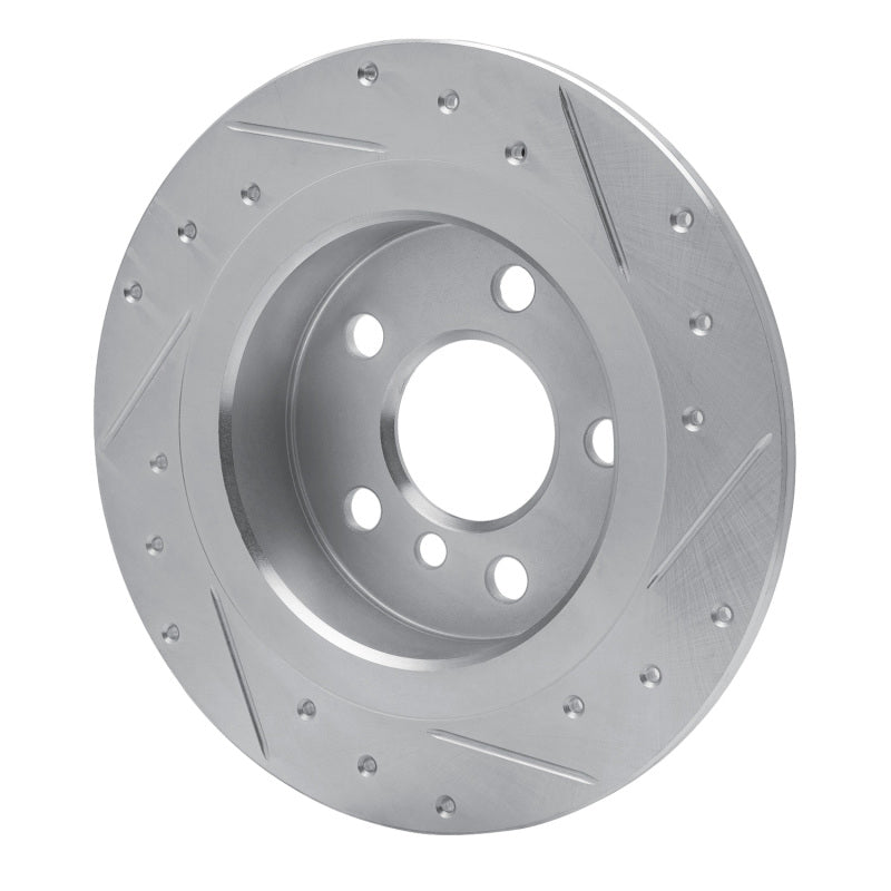 R1 14-25 BMW i3 Rear Left Drilled & Slotted Silver Brake Rotor