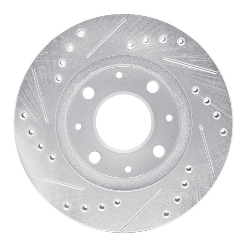 R1 84-06 Honda Insight Front Right Drilled & Slotted Silver Brake Rotor