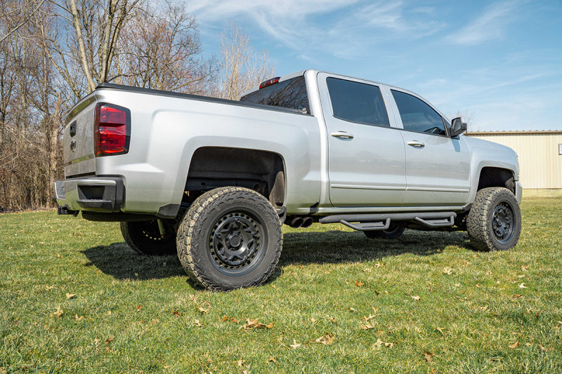Corsa 14-16 Chevrolet Silverado 3.0in Catback Front Axle Exit Exhaust w/ Twin 4.0in Black Tips
