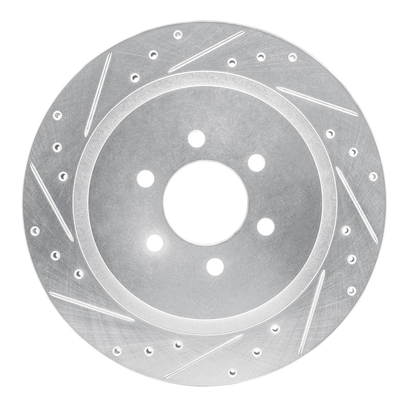 R1 92-02 Dodge Viper Rear Left Drilled & Slotted Silver Brake Rotor