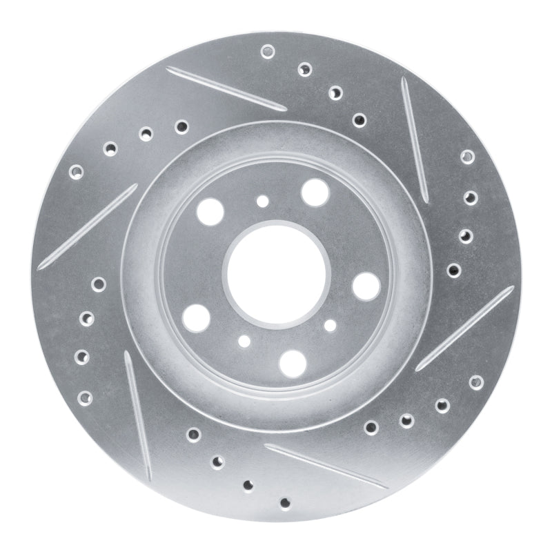 DFC 86-89 Toyota Celica Front Left Drilled & Slotted Silver Brake Rotor