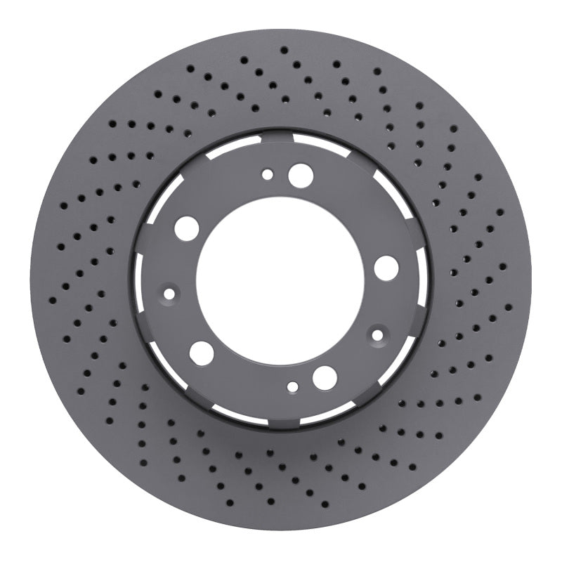 R1 94-98 Porsche 911 Right Front Drilled Carbon Alloy GeoMET Rotor