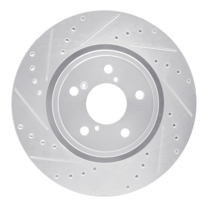 DFC 17-20 Acura MDX Front Left Drilled & Slotted Silver Brake Rotor