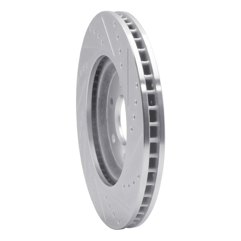 R1 08-11 Nissan Pathfinder Front Left Drilled & Slotted Silver Brake Rotor