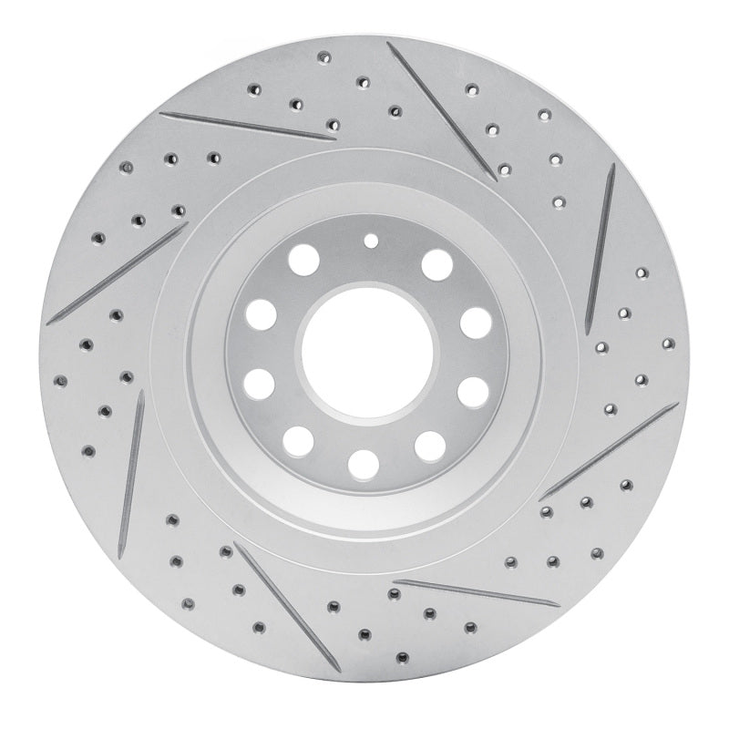 R1 06-25 Audi TT Quattro RS Rear Left Drilled & Slotted Geo-Carbon Rotor