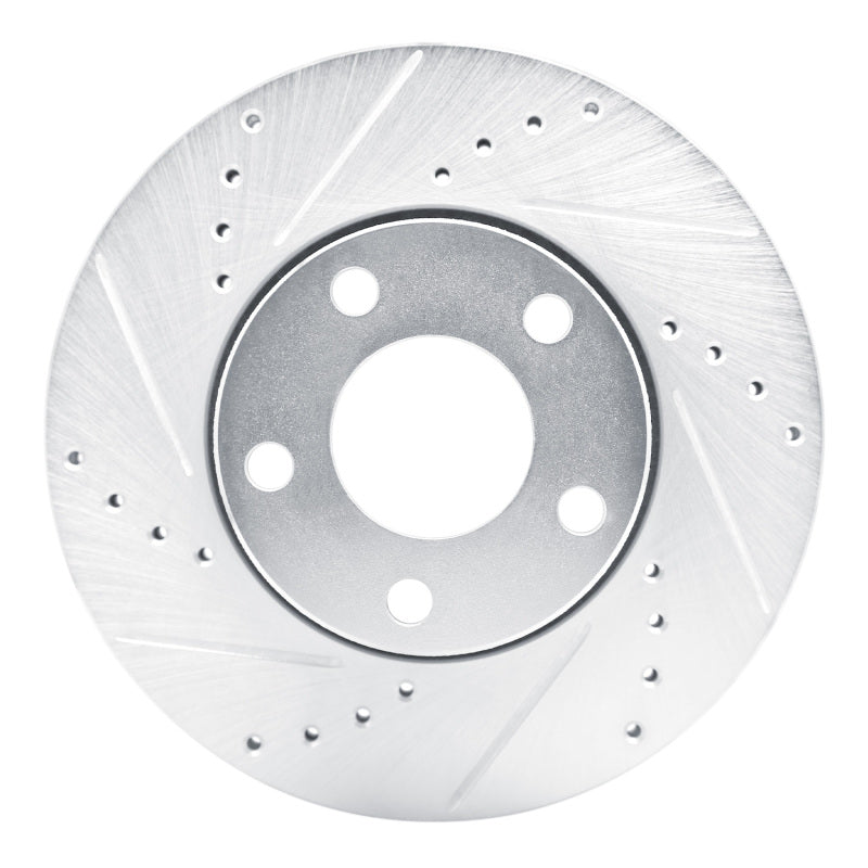 R1 90-97 Audi V8 Quattro Front Left Drilled & Slotted Silver Brake Rotor