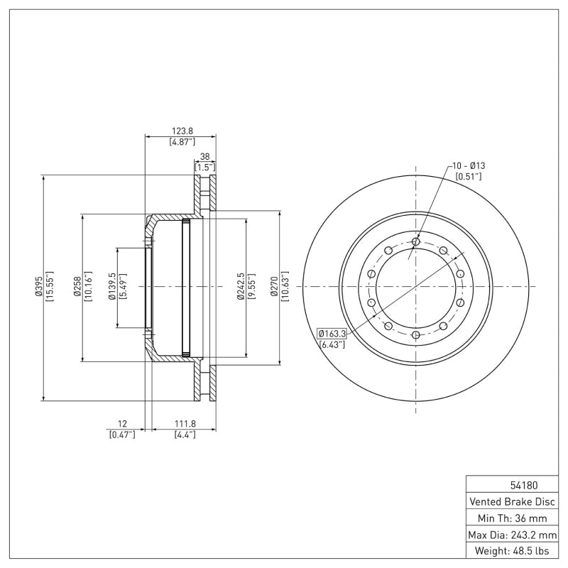 R1 00-15 Coachmen Pursuit Rear Brake Rotor