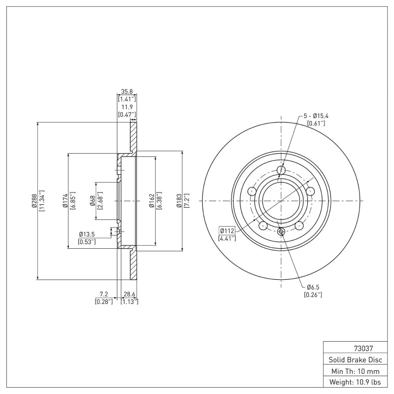 R1 00-09 Audi A4 (Mexico) Rear Brake Rotor