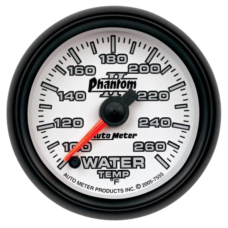 Autometer Phantom II 2-5/8in 260 Degree F Mechanical Water Gauge