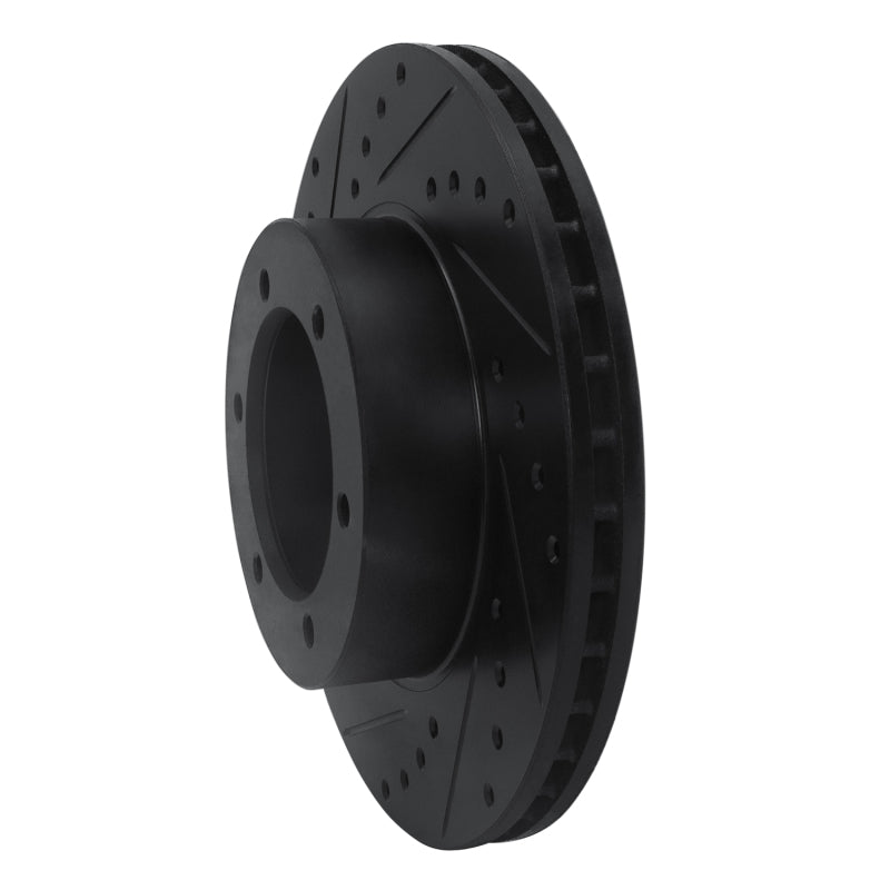 R1 91-98 Toyota 4Runner Front Left Drilled & Slotted Black Brake Rotor