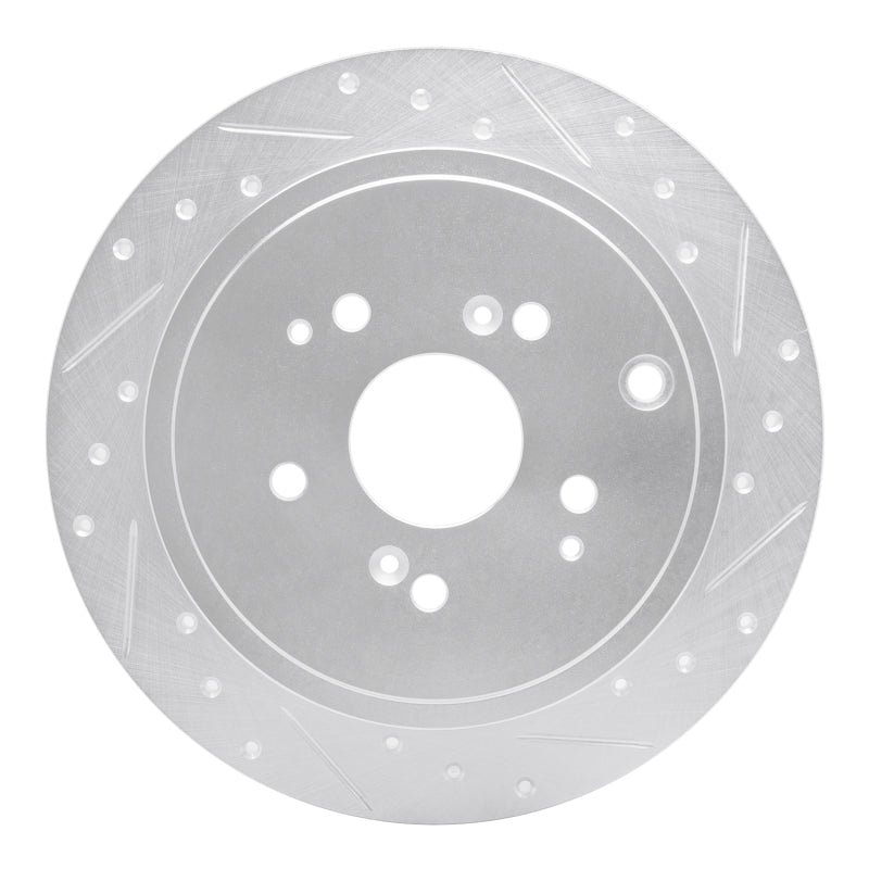 R1 01-08 Acura MDX Rear Right Drilled & Slotted Silver Brake Rotor