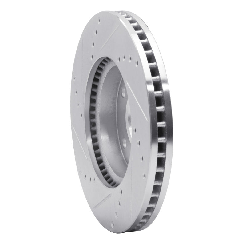 R1 03-05 Kia SEDONA Front Right Drilled & Slotted Silver Brake Rotor