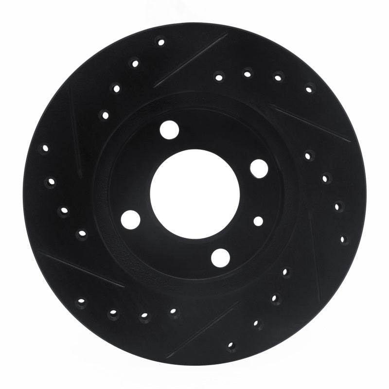 R1 80-08 Audi 4000 Front Right Drilled & Slotted Black Brake Rotor