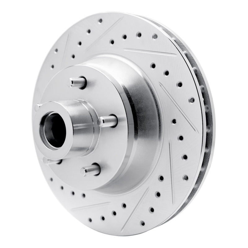R1 71-81 Chrysler Town & Country Front Left Drilled & Slotted Silver Brake Rotor