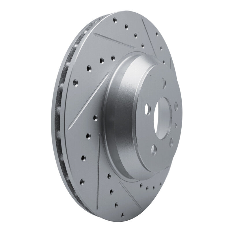 R1 17-25 Tesla Model 3 Front Right Drilled & Slotted Silver Brake Rotor