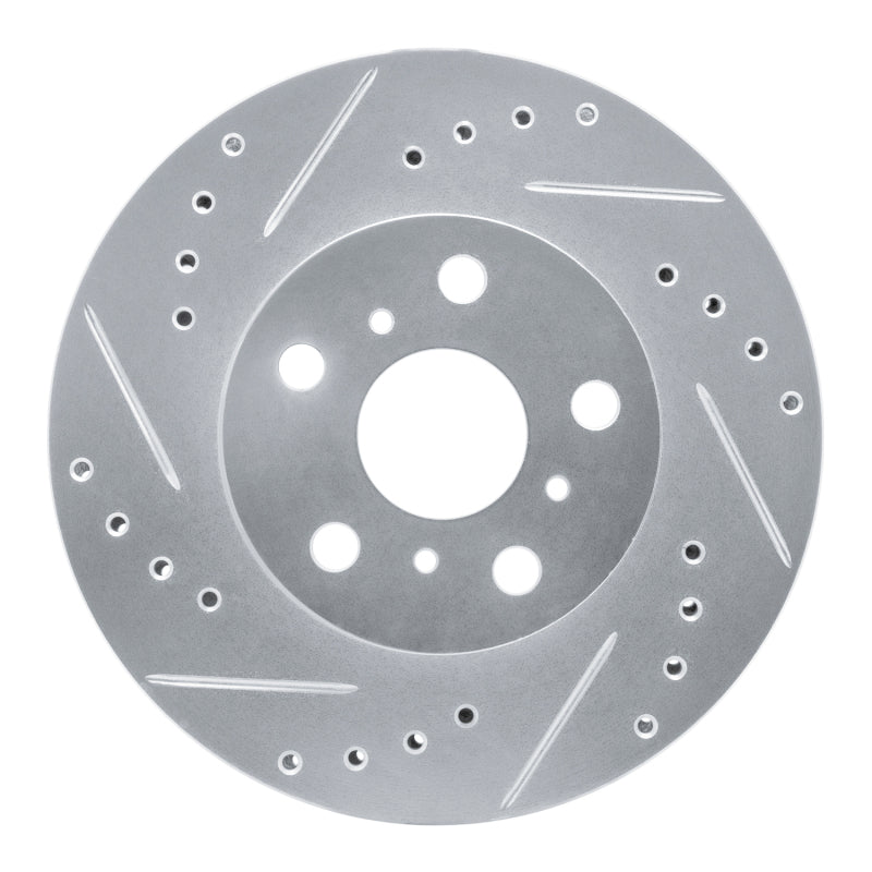 DFC 86-89 Toyota Celica Front Left Drilled & Slotted Silver Brake Rotor