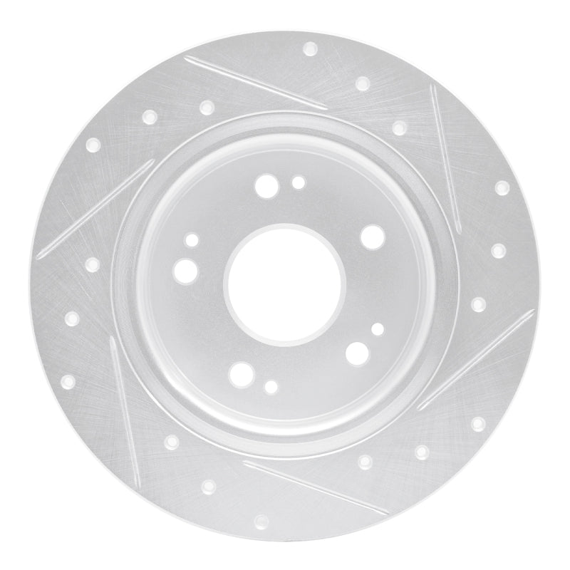 R1 16-16 Honda CR-Z Rear Left Drilled & Slotted Silver Brake Rotor