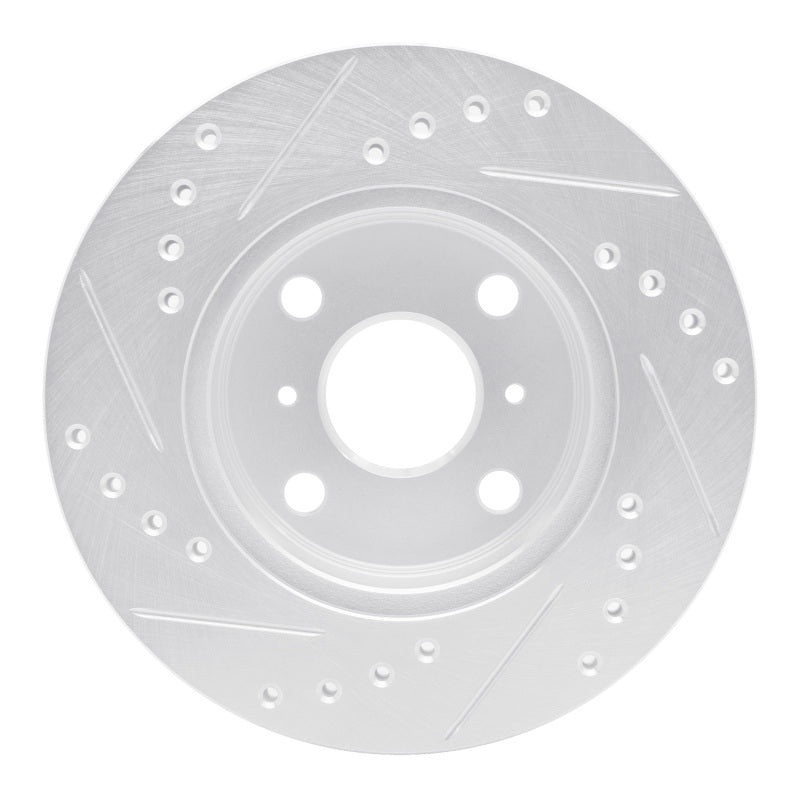 DFC 85-88 Chevrolet Nova Front Right Drilled & Slotted Silver Brake Rotor