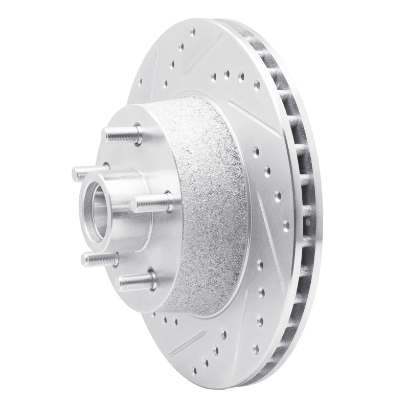 R1 68-70 Ford Falcon Front Left Drilled & Slotted Silver Brake Rotor
