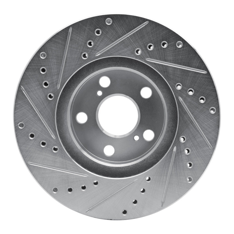 DFC 00-10 Pontiac Vibe Front Right Drilled & Slotted Silver Brake Rotor