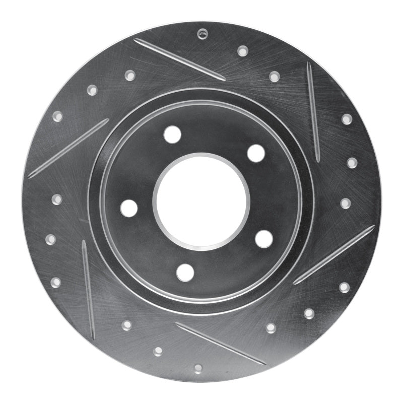 DFC 94-99 Buick Regal Rear Left Drilled & Slotted Silver Brake Rotor
