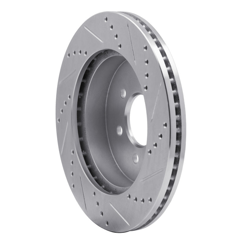 R1 03-04 Dodge DAKOTA RWD Front Left Drilled & Slotted Silver Brake Rotor