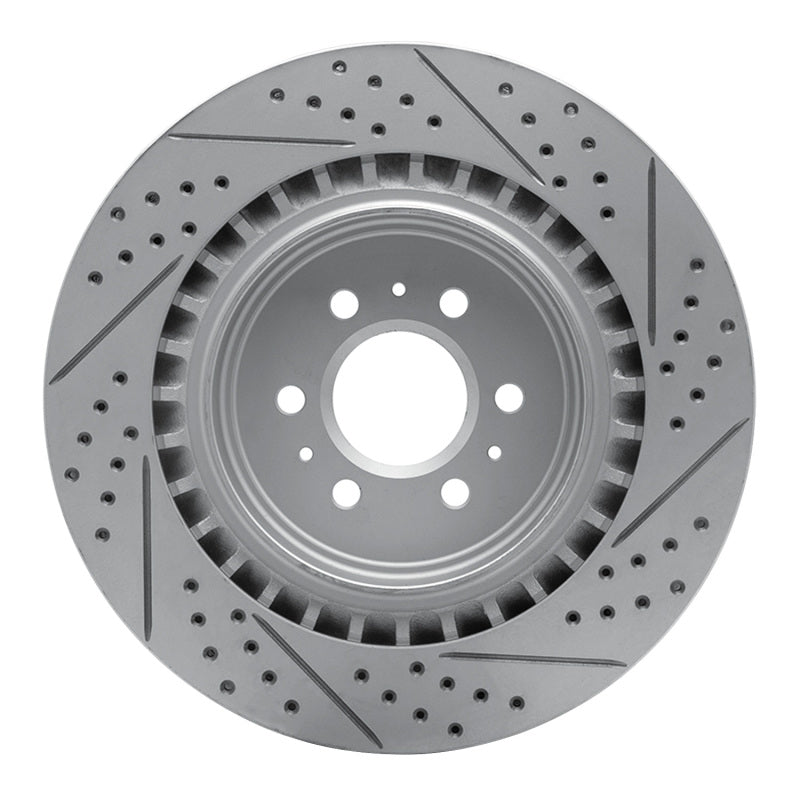 R1 04-11 Cadillac Cts Rear Left Drilled & Slotted Geo-Carbon Rotor