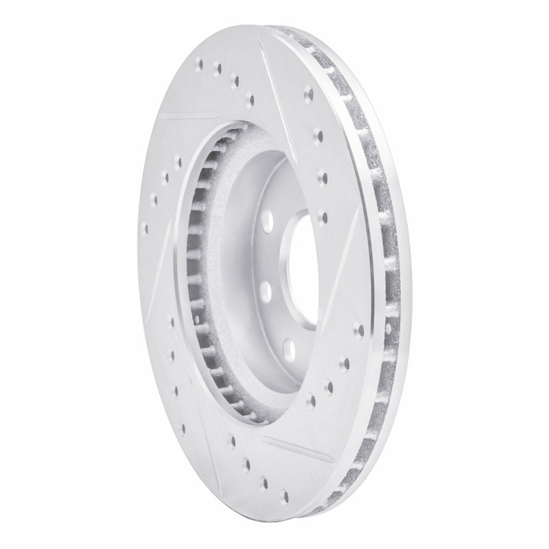 R1 90-93 Asuna SUNFIRE Front Left Drilled & Slotted Silver Brake Rotor
