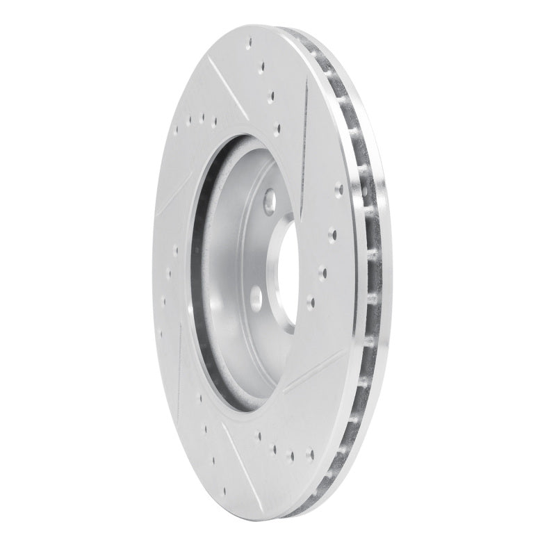 R1 14-21 Mini Cooper (Excl Clubman) Front Left Drilled & Slotted Silver Brake Rotor