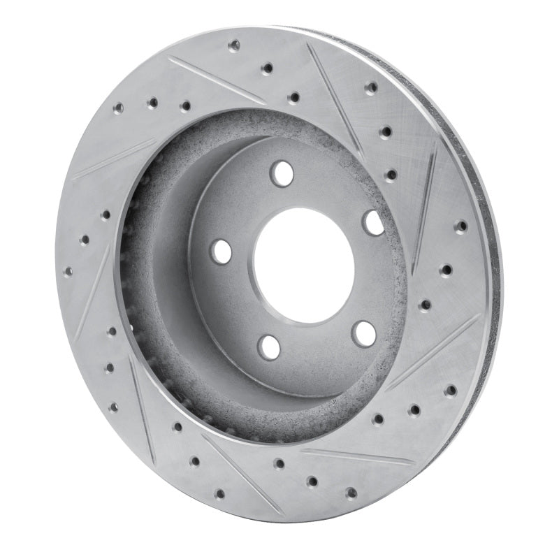 DFC 82-90 Ford Mustang Rear Left Drilled & Slotted Silver Brake Rotor