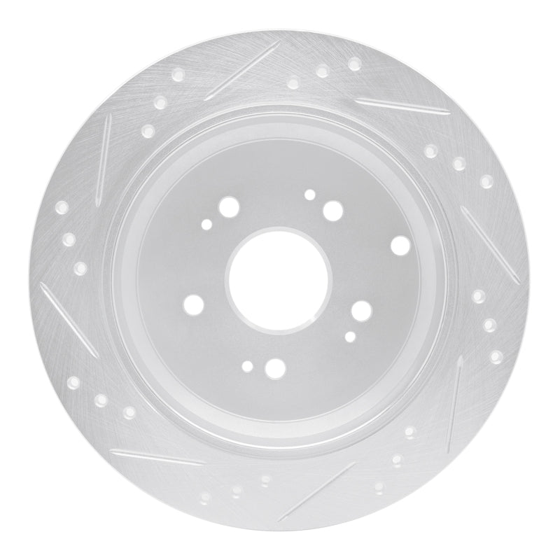 R1 2005-2018 Acura RDX Rear Right Drilled & Slotted Silver Brake Rotor