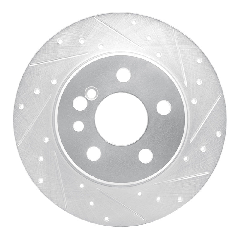 R1 91-99 Mercedes-Benz S350 Rear Right Drilled & Slotted Silver Brake Rotor
