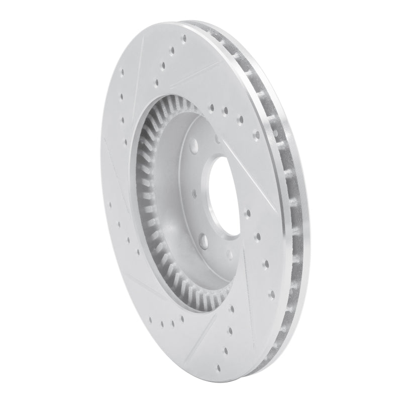 DFC 92-96 Honda Prelude Front Right Drilled & Slotted Silver Brake Rotor