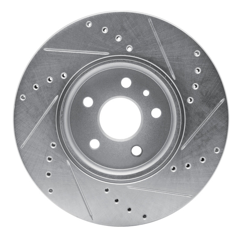 R1 13-22 Buick Encore Front Left Drilled & Slotted Silver Brake Rotor