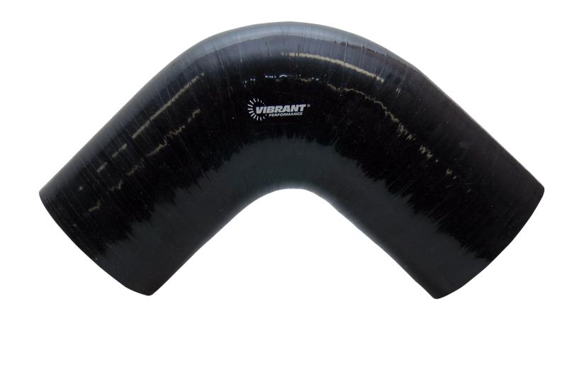 Vibrant 4 Ply Reinforced Silicone Elbow Connector - 4.5in I.D. - 90 deg. Elbow (BLACK)