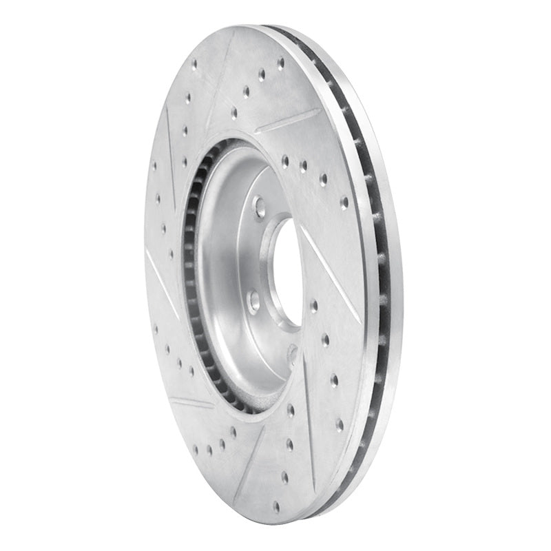 DFC 88-91 Mazda 929 Front Right Drilled & Slotted Silver Brake Rotor