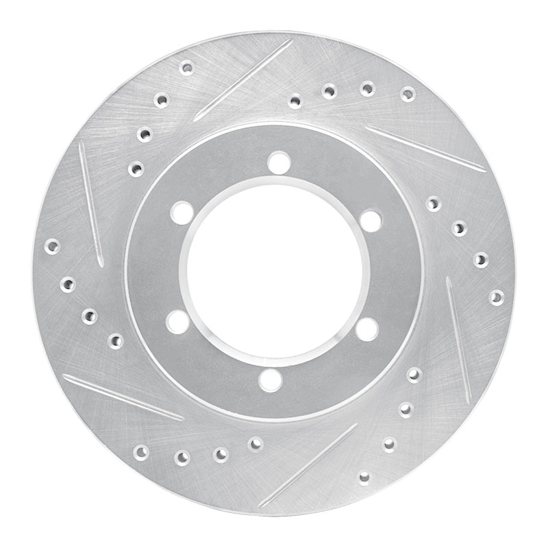 R1 98-15 Nissan NP300 (Mexico) Front Left Drilled & Slotted Silver Brake Rotor