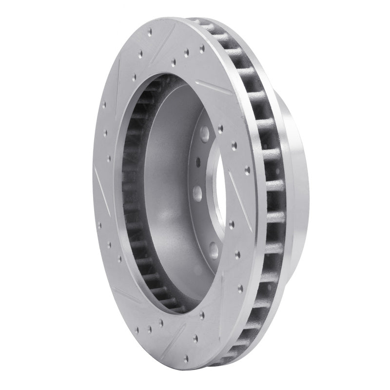 R1 99-20 Cadillac DeVille Front Right Drilled & Slotted Silver Brake Rotor