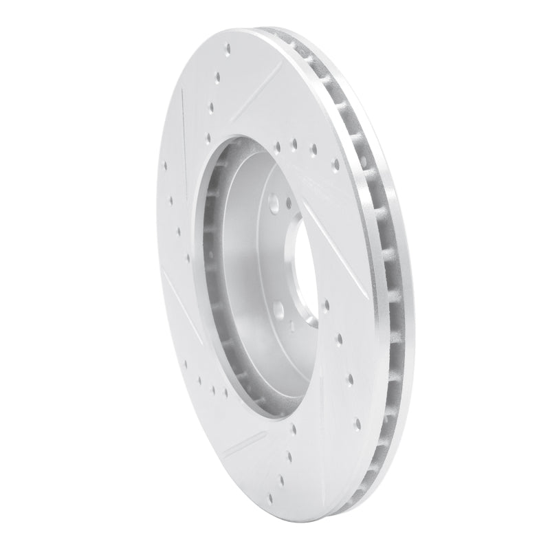 R1 98-22 Acura CSX Front Right Drilled & Slotted Silver Brake Rotor