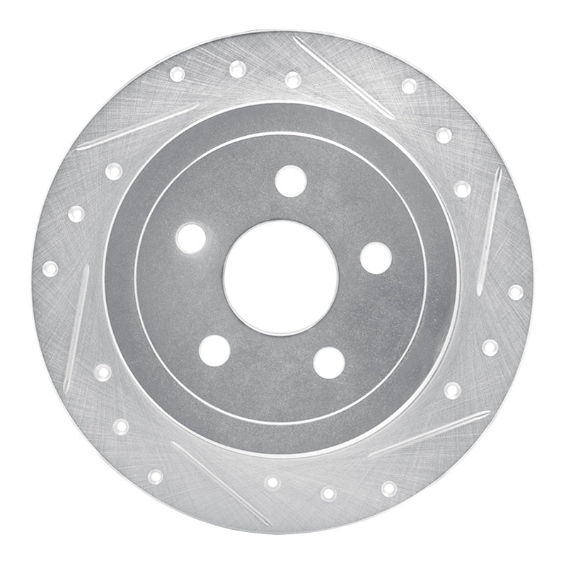 R1 95-07 Chrysler PT Cruiser Rear Right Drilled & Slotted Silver Brake Rotor