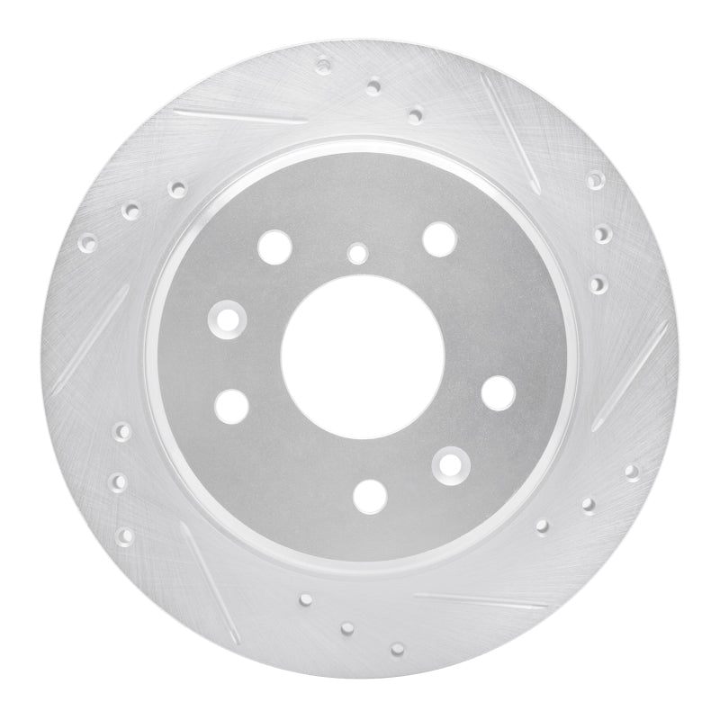 R1 86-91 Mazda RX-7 Rear Right Drilled & Slotted Silver Brake Rotor