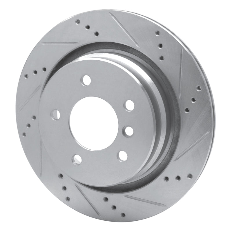 R1 95-99 BMW M3 E36 Left Rear Drilled & Slotted Silver Brake Rotor