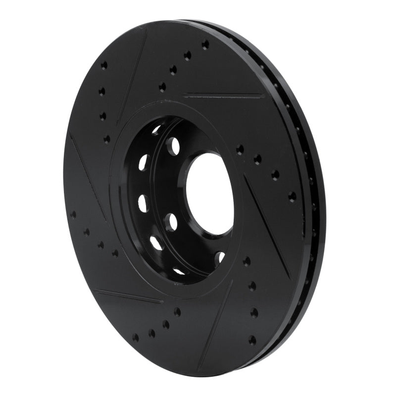 R1 92-08 Audi A4 (USA/Canada) Front Right Drilled & Slotted Black Brake Rotor