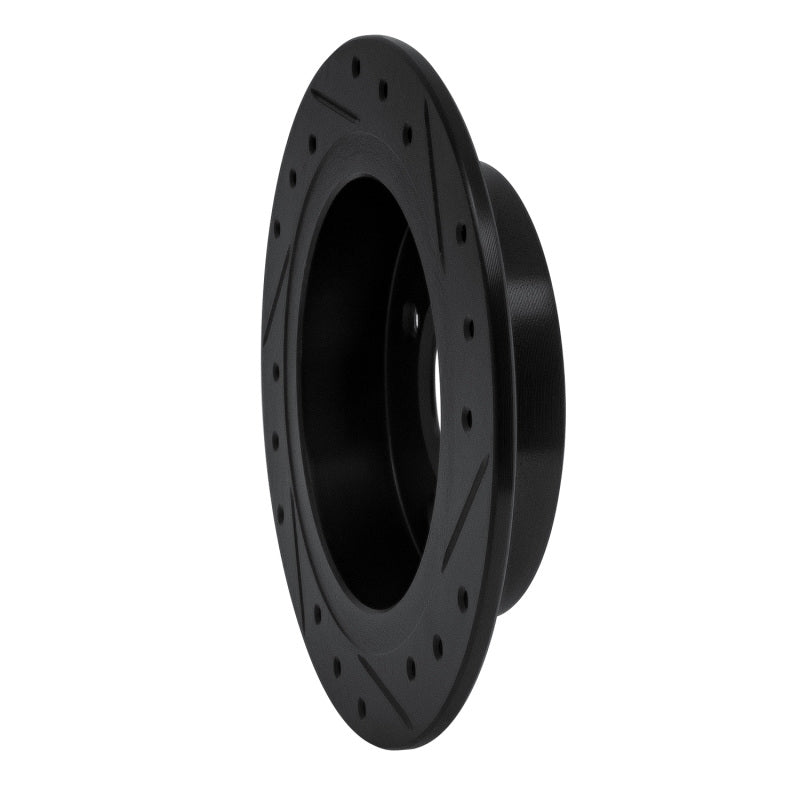 R1 91-06 Nissan NX Rear Left Drilled & Slotted Black Brake Rotor