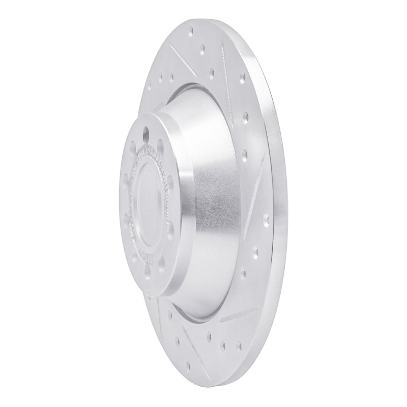 R1 05-11 Audi A6 Quattro Rear Right Drilled & Slotted Silver Brake Rotor