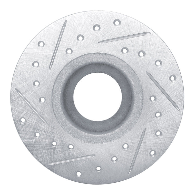 R1 63-79 Austin Healey Sprite Front Right Drilled & Slotted Silver Brake Rotor