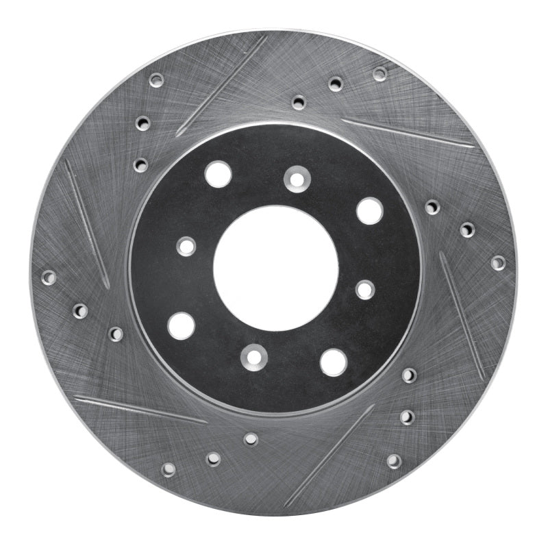 R1 92-96 Honda Prelude Front Left Drilled & Slotted Silver Brake Rotor