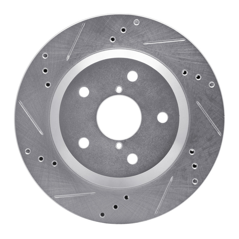 R1 19-25 Subaru Impreza Rear Left Drilled & Slotted Silver Brake Rotor